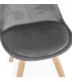 Chaise design gris en tissu et bois Kolo