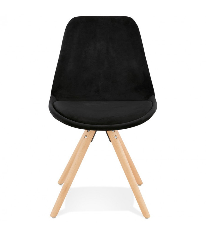 Chaise design noir en tissu et bois Eton