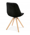 Chaise design noir en tissu et bois Eton