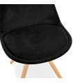 Chaise design noir en tissu et bois Eton