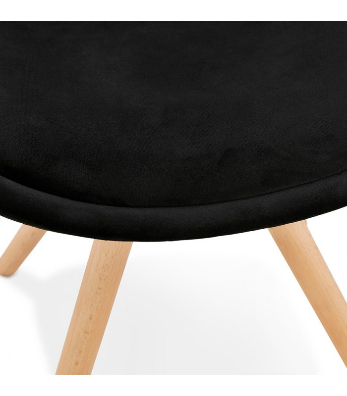 Chaise design noir en tissu et bois Eton