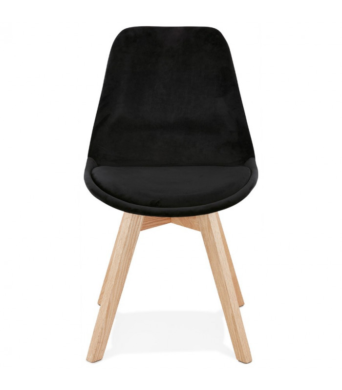 Chaise design noir en tissu et bois Kolo