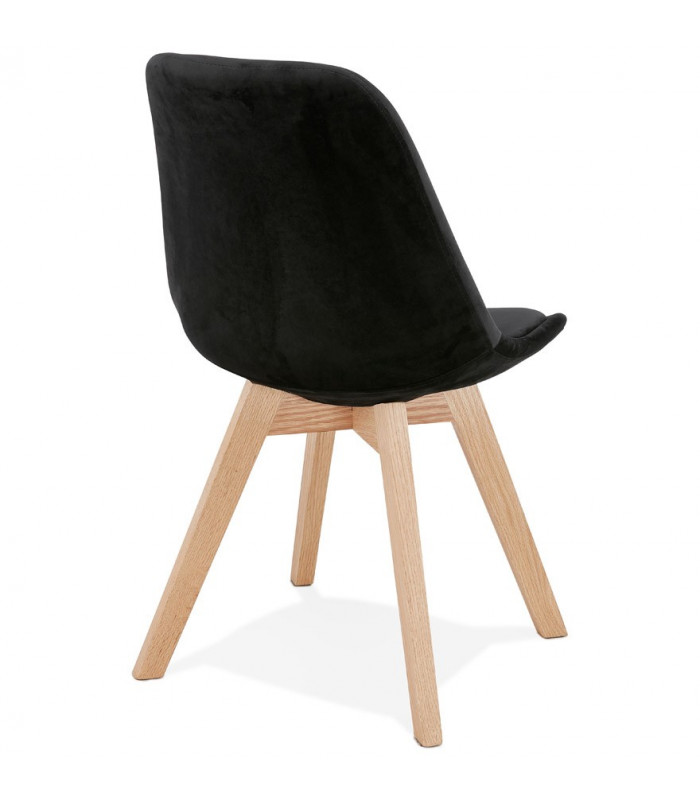 Chaise design noir en tissu et bois Kolo