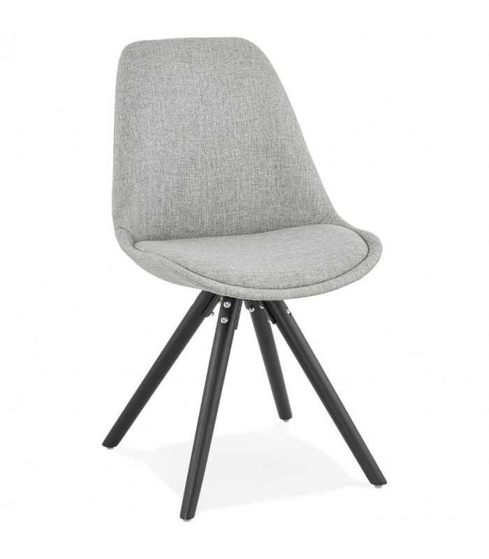 Chaise design gris en tissu et bois Avit