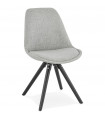 Chaise design gris en tissu et bois Avit
