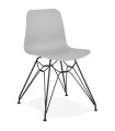 Chaise design gris en plastique et métal Curl