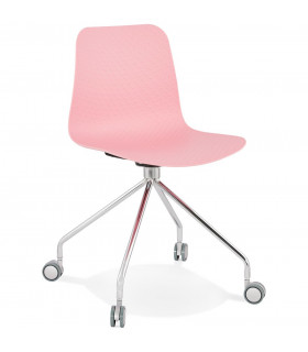 Chaise design rose en plastique et métal Malibu