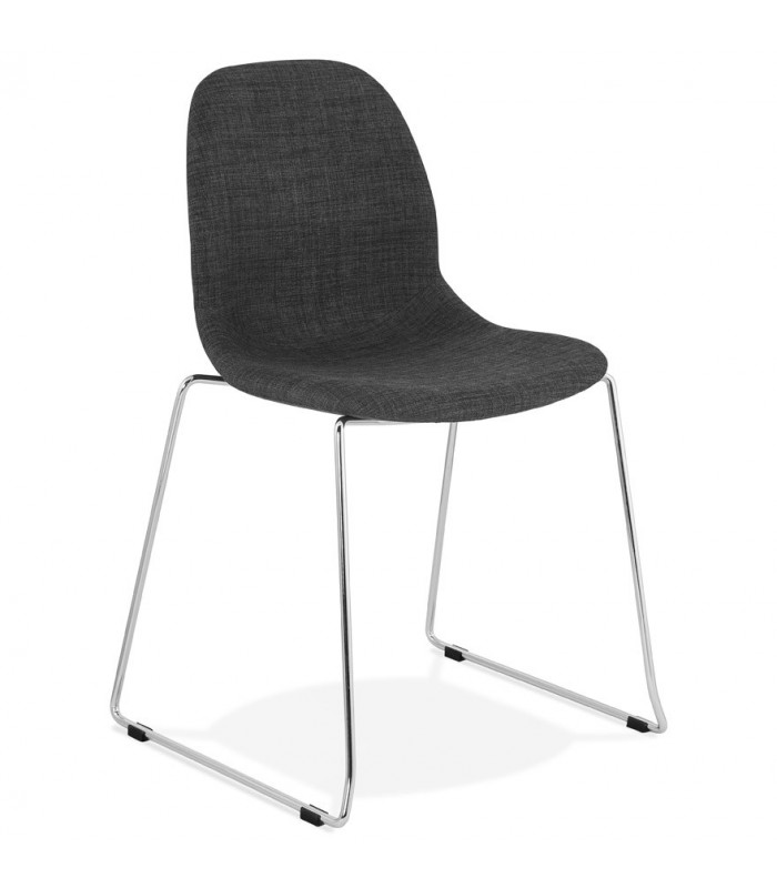 Chaise design gris foncé en tissu et métal Meteora