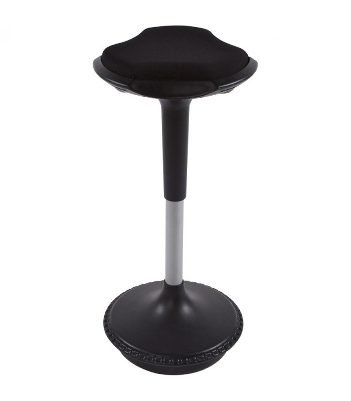 Tabouret de bar design noir en tissu et plastique Aherne