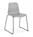 Chaise design gris en plastique et métal Amalfi