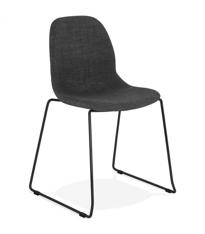 Chaise design gris foncé en tissu et métal Meteora