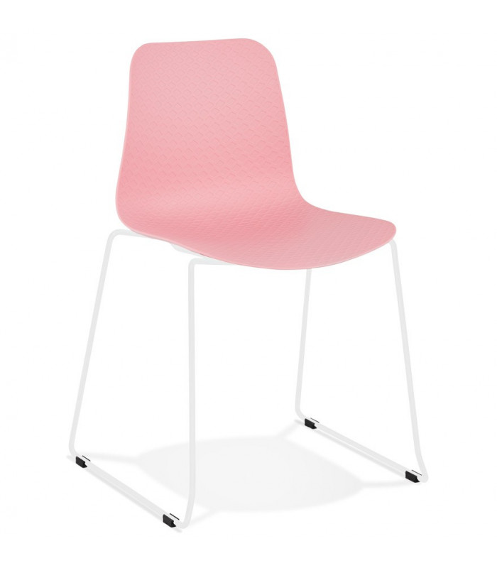 Chaise design rose en plastique et métal Amalfi