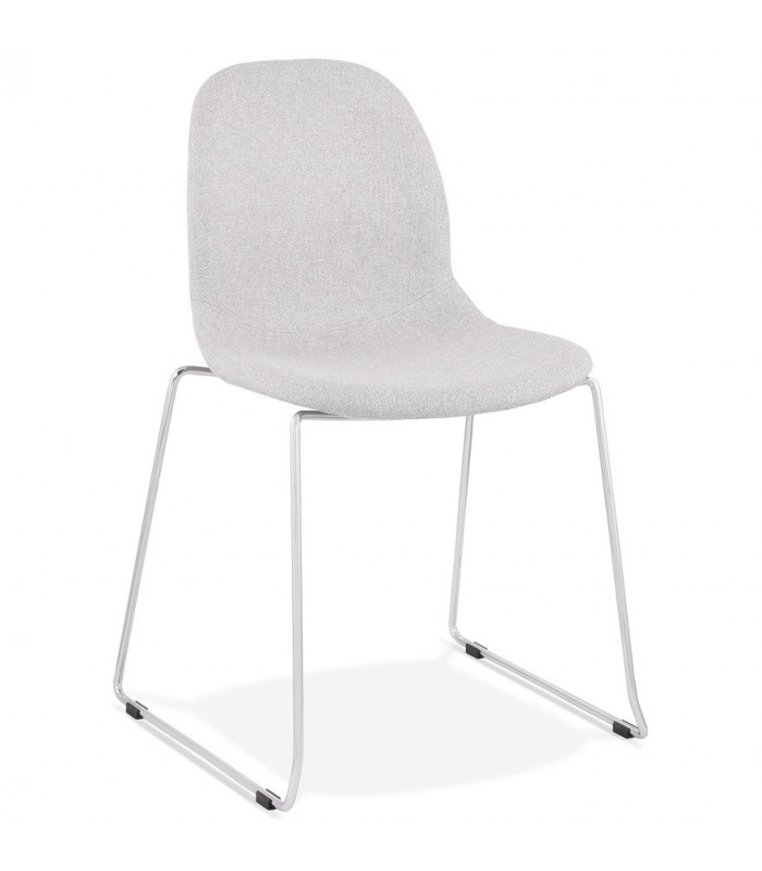 Chaise design gris clair en tissu et métal Meteora