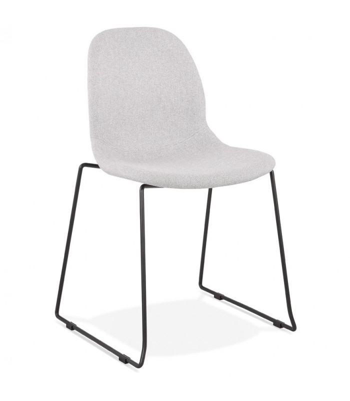 Chaise design gris clair en tissu et métal Meteora