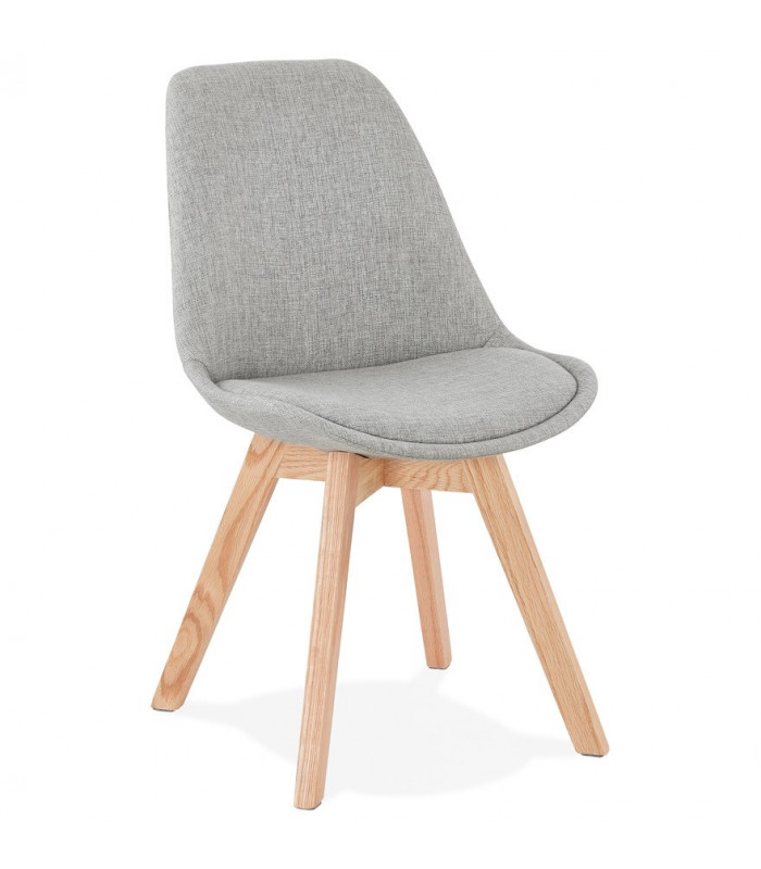 Chaise design gris en tissu et bois Brydon