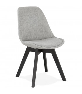 Chaise design gris en tissu et bois Brydon