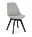 Chaise design gris en tissu et bois Brydon