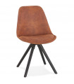 Chaise design marron en tissu et bois Bluffton
