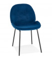 Chaise design bleu en tissu et métal Acadia