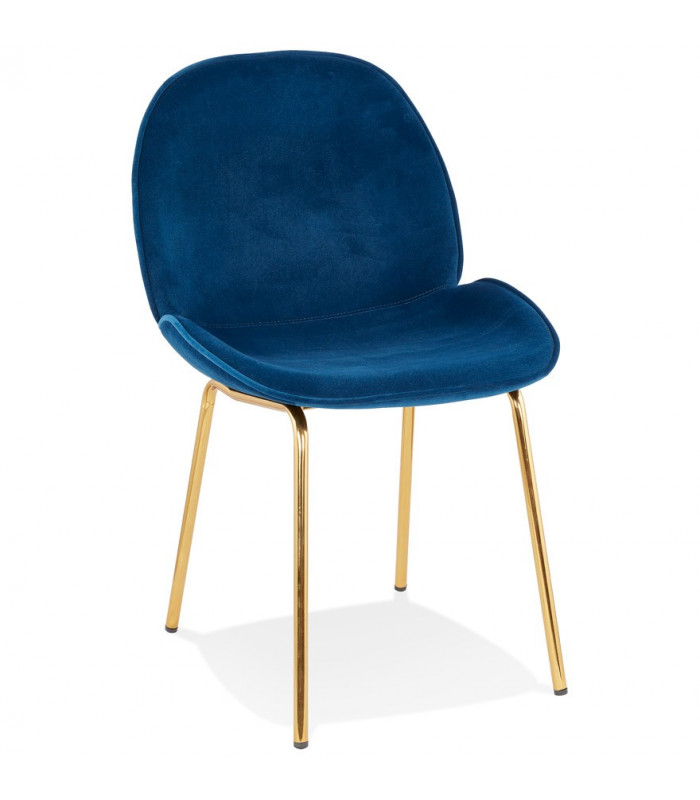 Chaise design bleu en tissu et métal Acadia
