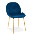 Chaise design bleu en tissu et métal Acadia
