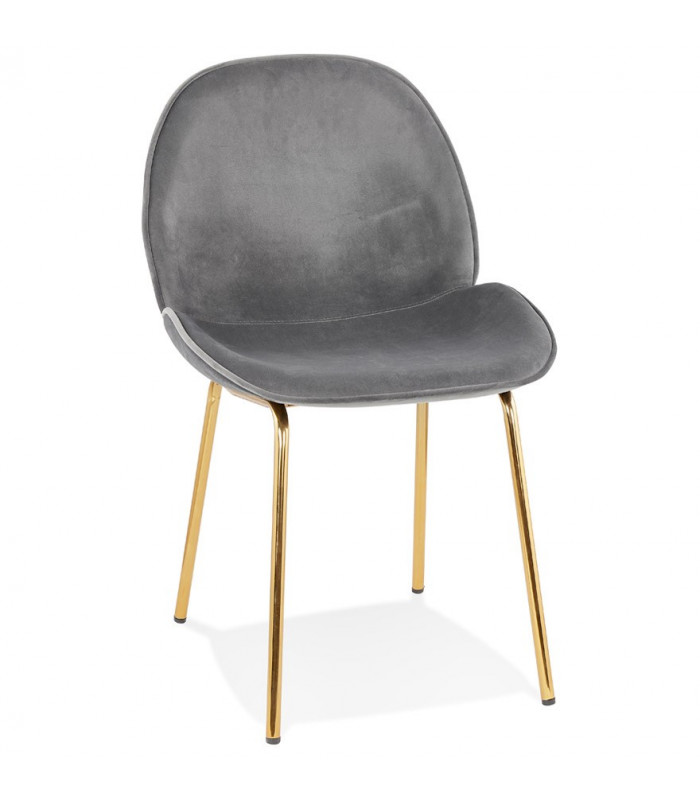 Chaise design gris foncé en tissu et métal Acadia