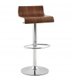 Tabouret de bar design noyer en bois Pillo