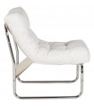 Fauteuil design (non empilable) blanc en similicuir Ava