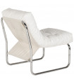 Fauteuil design (non empilable) blanc en similicuir Ava