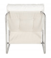 Fauteuil design (non empilable) blanc en similicuir Ava