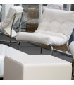 Fauteuil design (non empilable) blanc en similicuir Ava