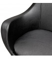 Fauteuil design noir en similicuir Leoni