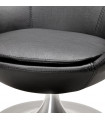 Fauteuil design noir en similicuir Leoni