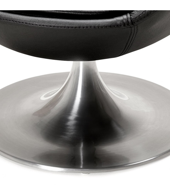 Fauteuil design noir en similicuir Leoni