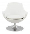Fauteuil design blanc en similicuir Leoni
