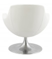 Fauteuil design blanc en similicuir Leoni