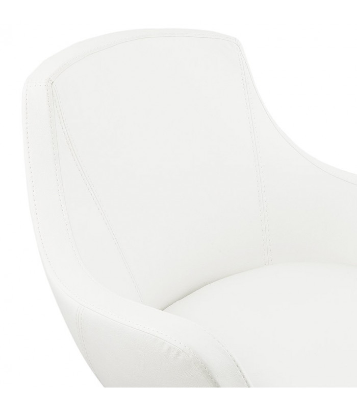 Fauteuil design blanc en similicuir Leoni