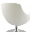 Fauteuil design blanc en similicuir Leoni