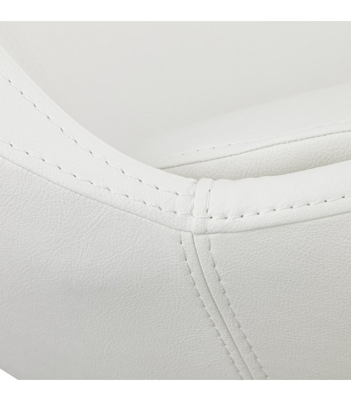 Fauteuil design blanc en similicuir Leoni