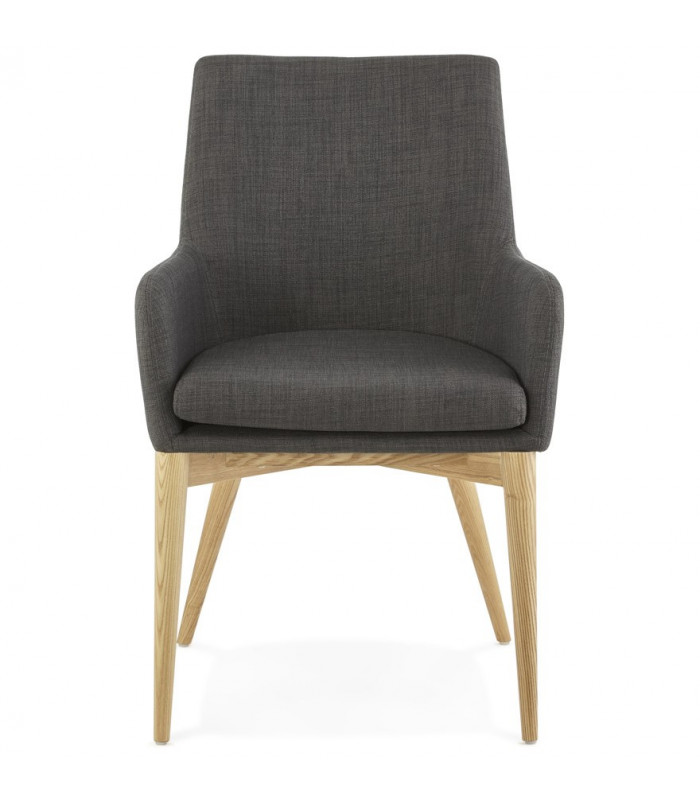 Fauteuil design gris foncé en tissu Dean