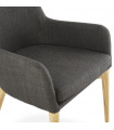 Fauteuil design gris foncé en tissu Dean