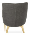 Fauteuil design gris foncé en tissu Dean