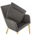 Fauteuil design gris foncé en tissu Dean