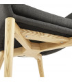 Fauteuil design gris foncé en tissu Dean