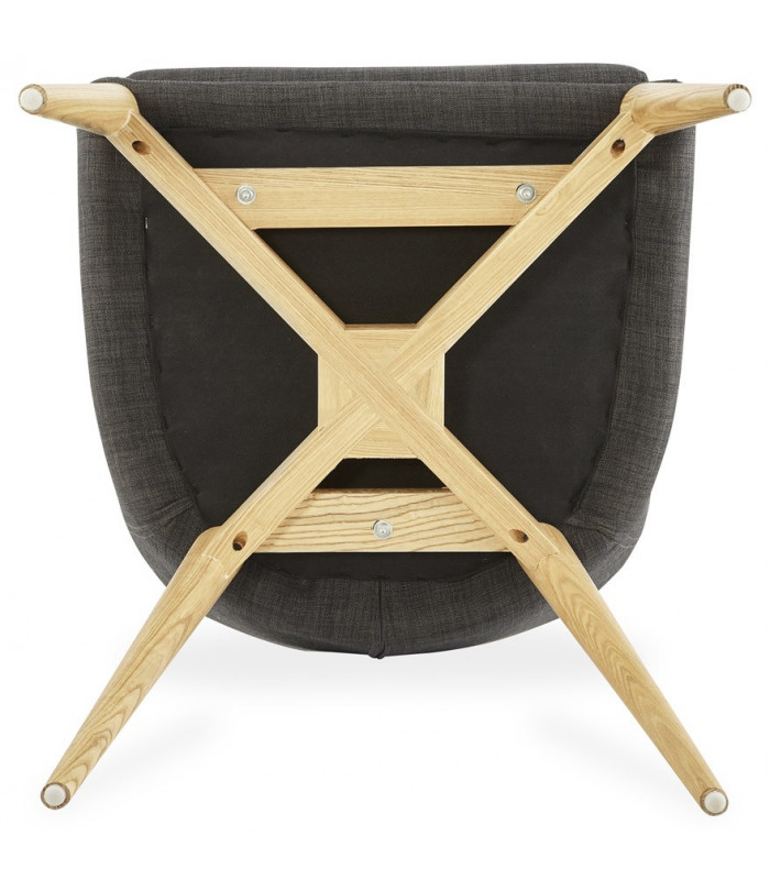 Fauteuil design gris foncé en tissu Dean