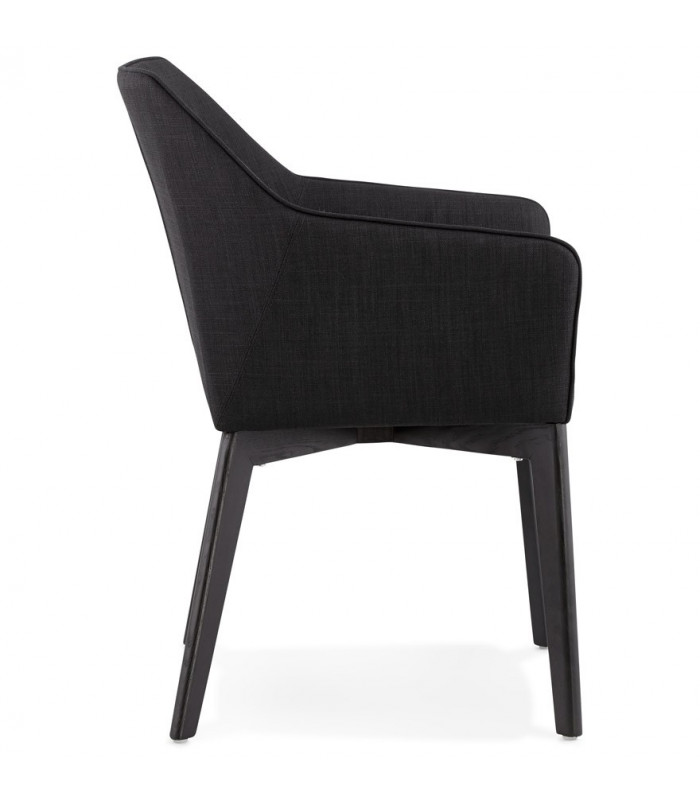 Fauteuil design noir en tissu Obi
