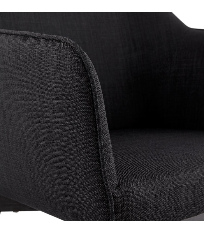 Fauteuil design noir en tissu Obi