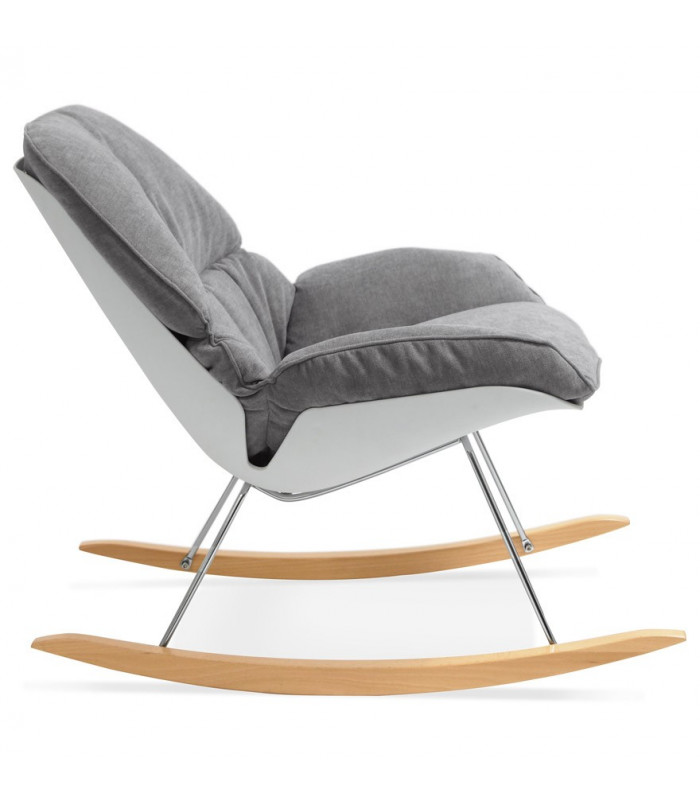 Fauteuil design gris clair en tissu Langella
