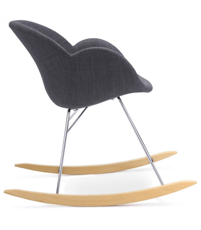 Fauteuil design gris foncé en tissu Ozias