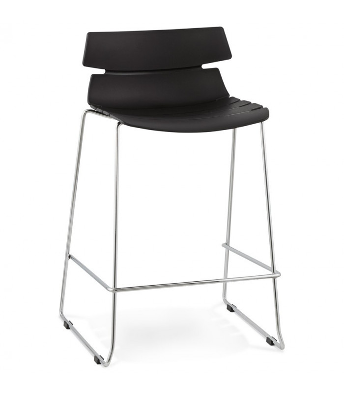 Tabouret de bar design noir en plastique Livia